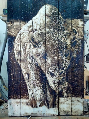 Bison WOOD PRINTS